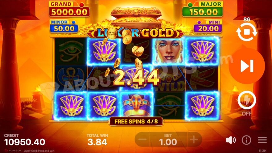 Free Spins feature with a winning combination