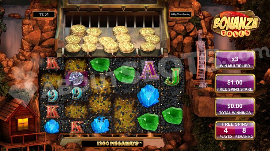 Win with symbols on the first four reels during free spins.