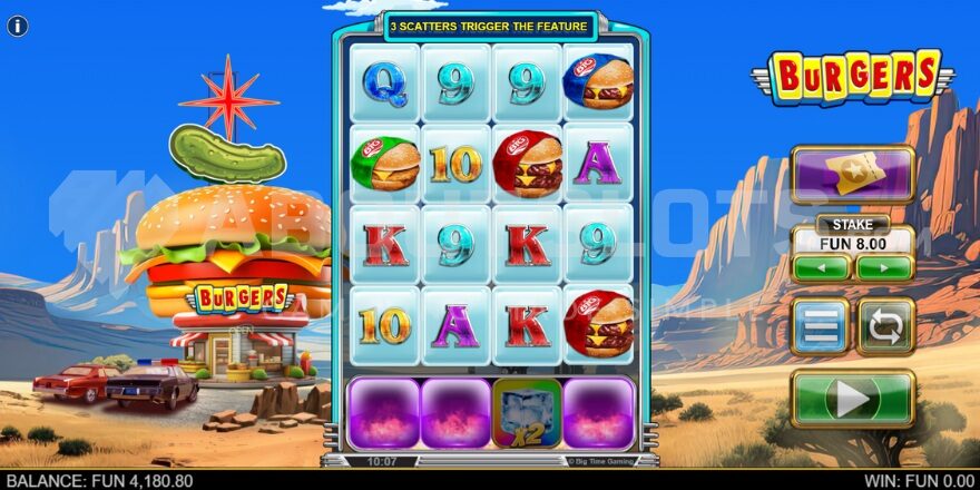 Burgers slot base game screenshot