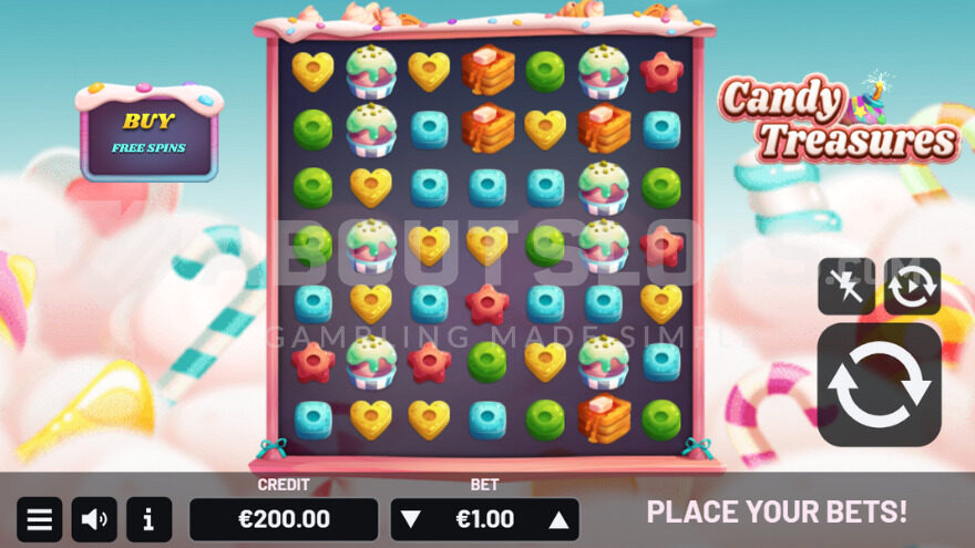 Base Game in Candy Treasures Slot