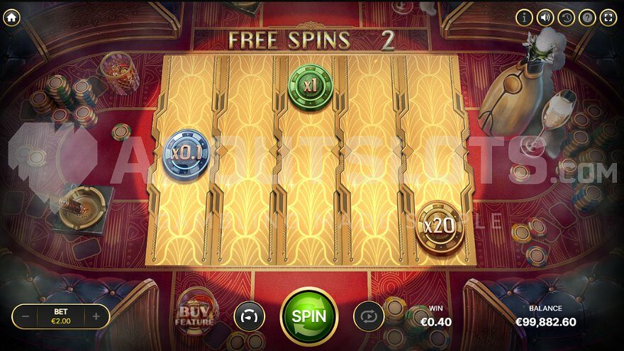 Three symbols with денежным values on the reels during free spins.