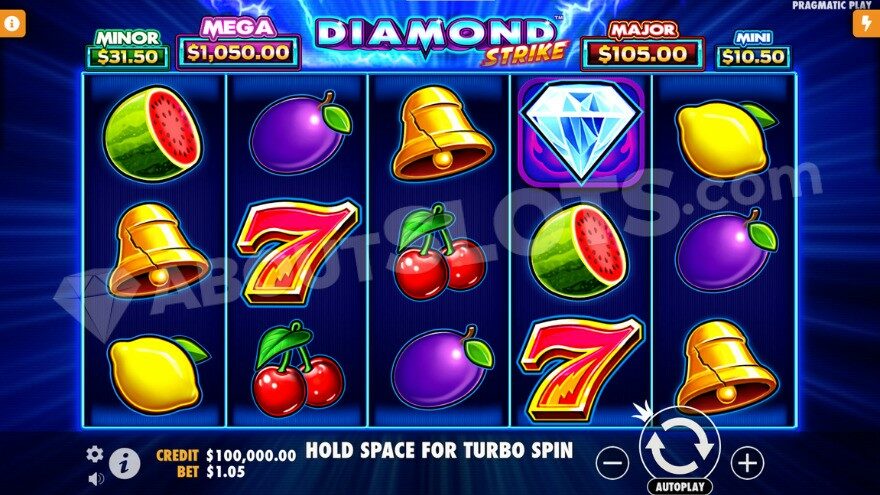 Base game displaying various jackpots above the reels.