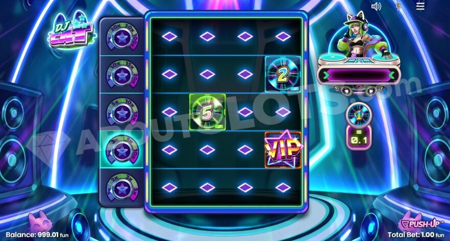 Fully unlocked rows allowing up to twenty symbols to appear.