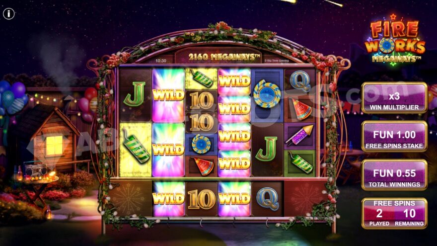 Free Spins bonus game with a total win multiplier of 3X on the right.