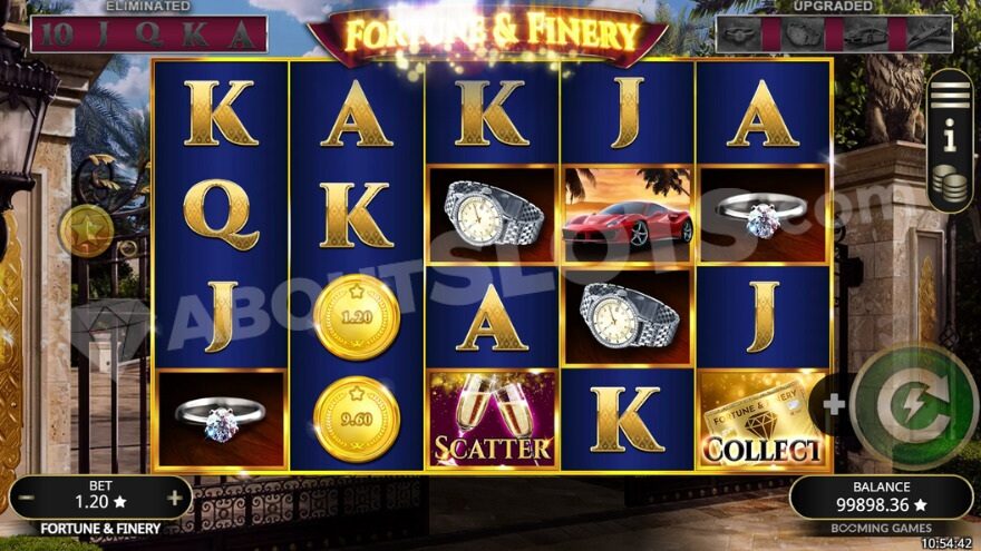 Cash Collect Feature showing removed and upgraded symbols above the main reels.