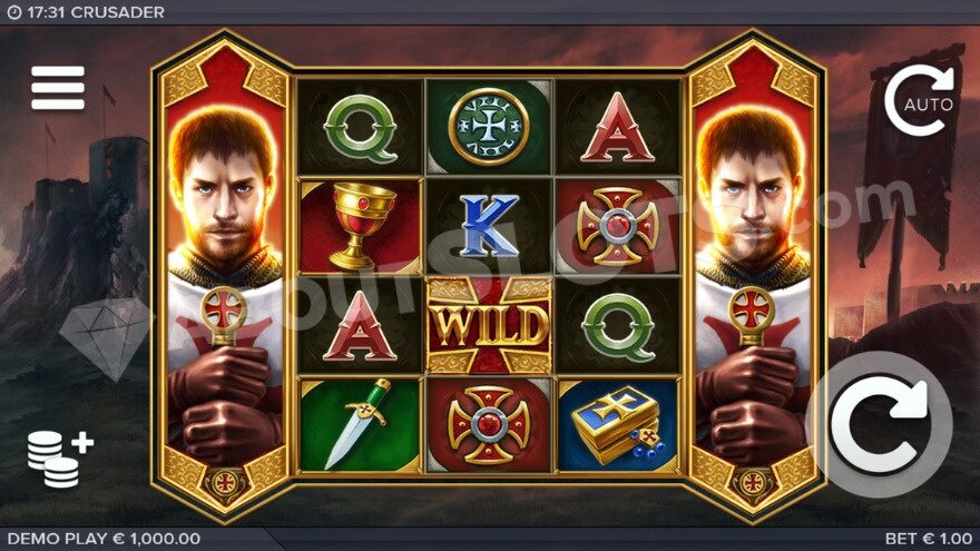 Base game with a Wild symbol on the middle reel.