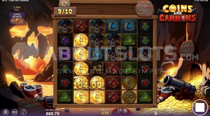 Coins and Cannons Super Free Spins Mode at 1win