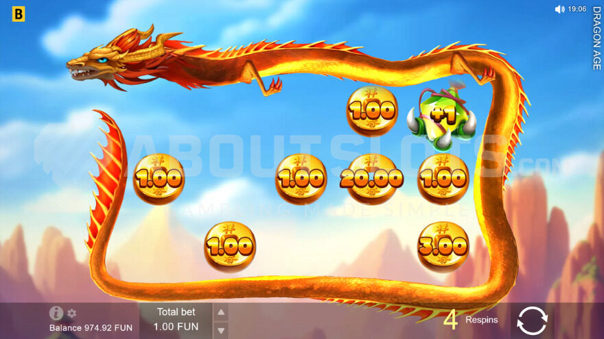 Gold Respins feature activated with seven coin symbols on the reels.
