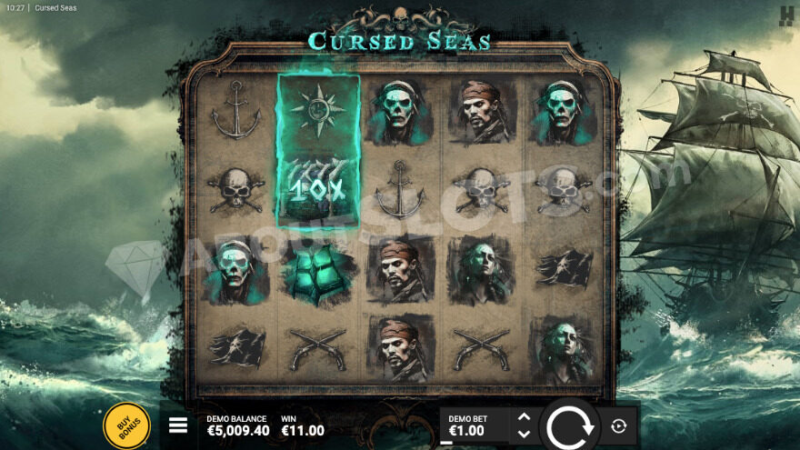 Base game featuring a large pirate ship on the right.