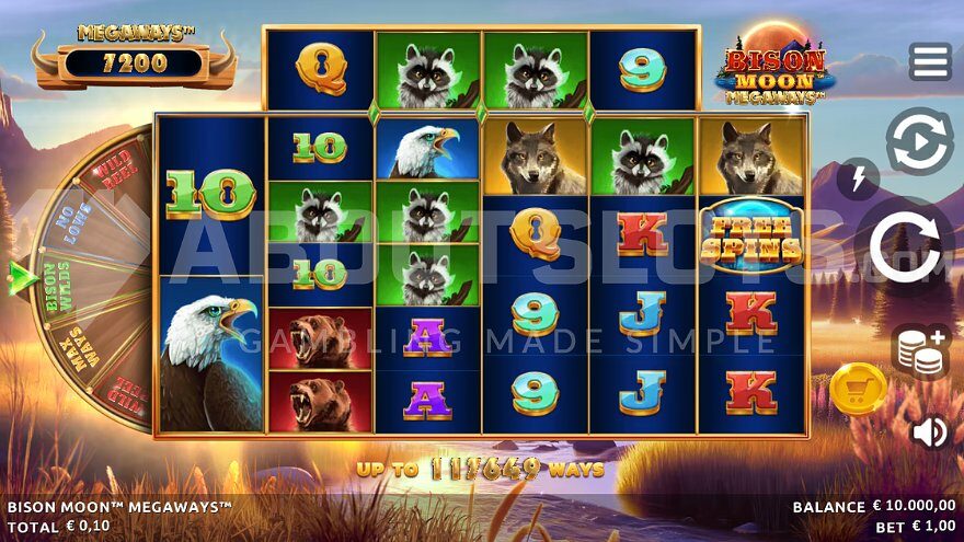 Megaways Slot with a natural landscape backdrop.
