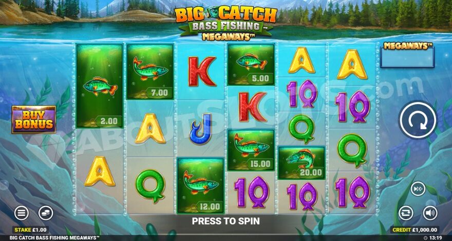 Screenshot of the base game in the slot.