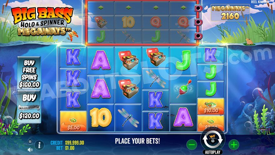 Underwater slot machine with fish