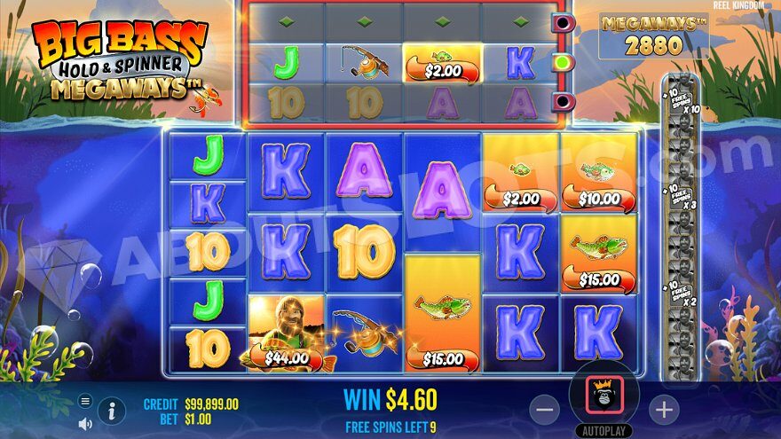 Free spins win of $4.6