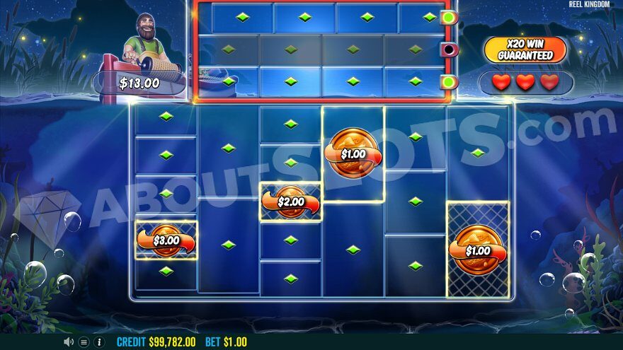 Hold and spin feature with four coin symbols