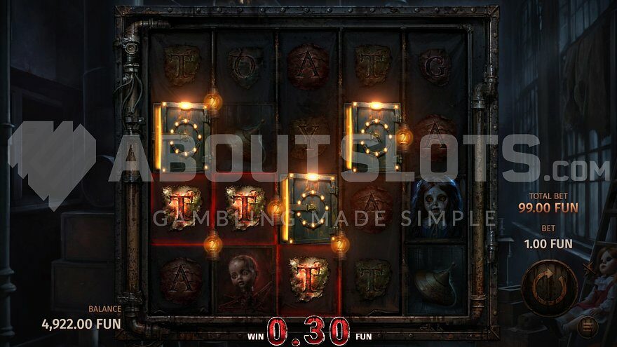 Three Scatter symbols on reels 1, 3, and 4 trigger free spins.