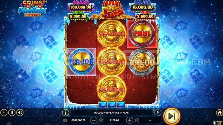 Major Jackpot in Coins of Christmas: Hold & Win