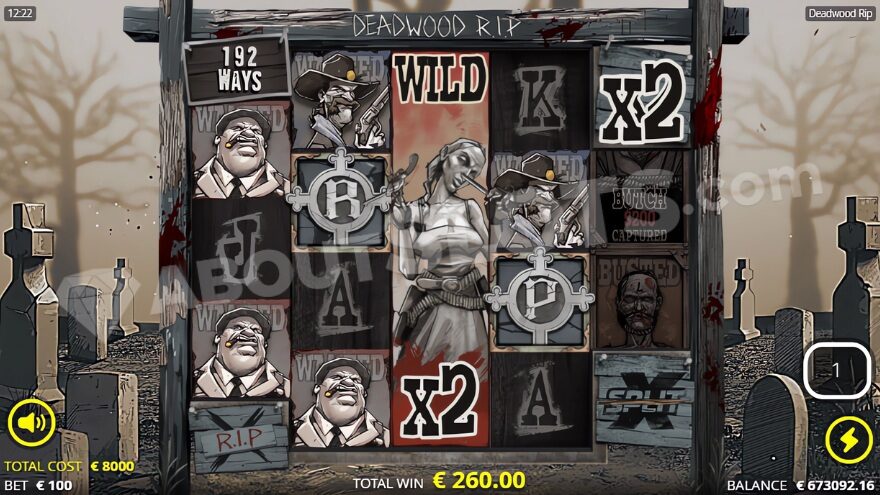 Screenshot of a nudging wild reel