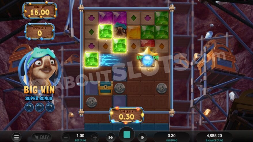 Super Dig Bonus with Chip to the left of the reels.