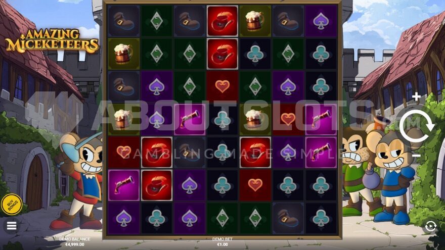 Base Game in Amazing Miceketeers Slot