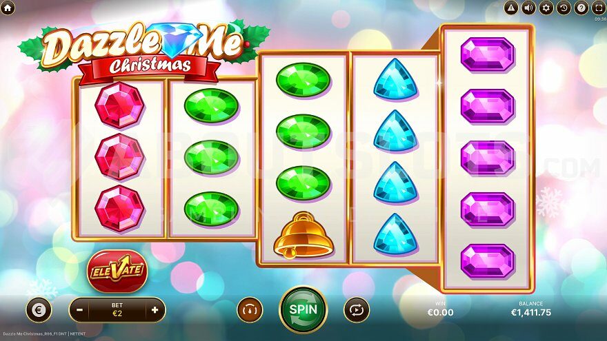 Slot machine with a 5-reel and 3-3-4-4-5 row structure.