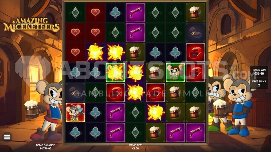 Sticky Walking Wild symbol with 4x multiplier