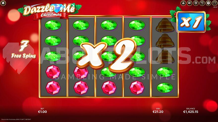 2X multiplier in free spins mode.