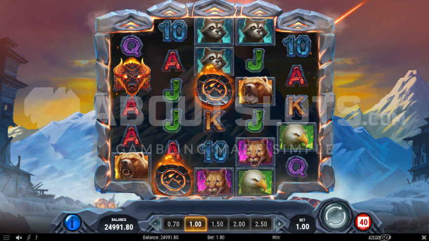 Game grid expands by 2 rows due to 2 landed coin scatter symbols on the reels.