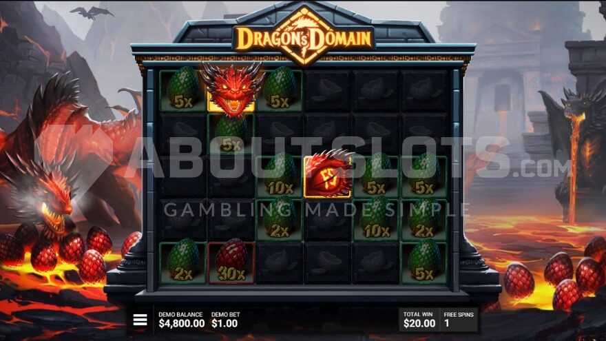 Dragon's Domain Bonus Game - The Hatchery Free Spins