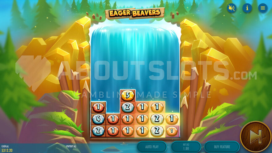 Activated Cash Bonus Game featuring various cash value symbols on the reels.
