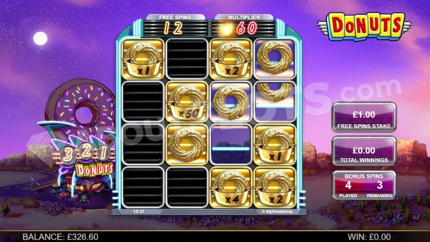 Bonus round currently showing 12 free spins awarded and a 60X multiplier.