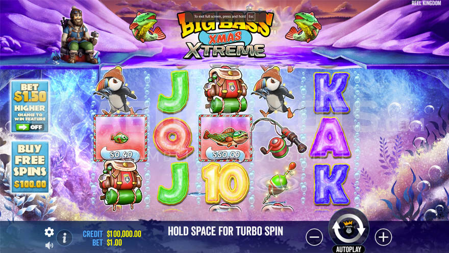 Base Game in Big Bass Xmas Extreme Slot