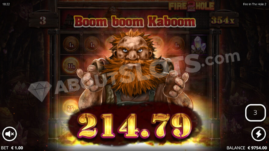 Win screen in Boom Boom Kaboom featuring a gnome.