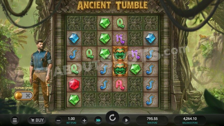 Base game featuring a dense tropical forest backdrop.