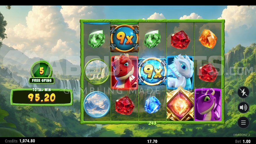 Dragonz 2 Free Spins Feature.