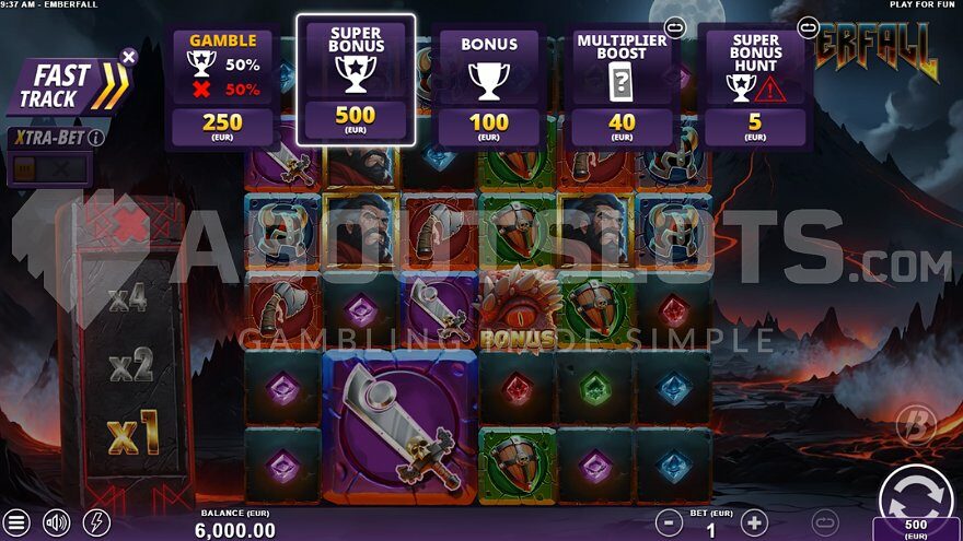 Feature Buy option in Emberfall slot