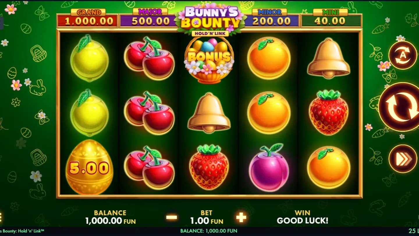 Bunny's Bounty Hold 'N' link at 1win