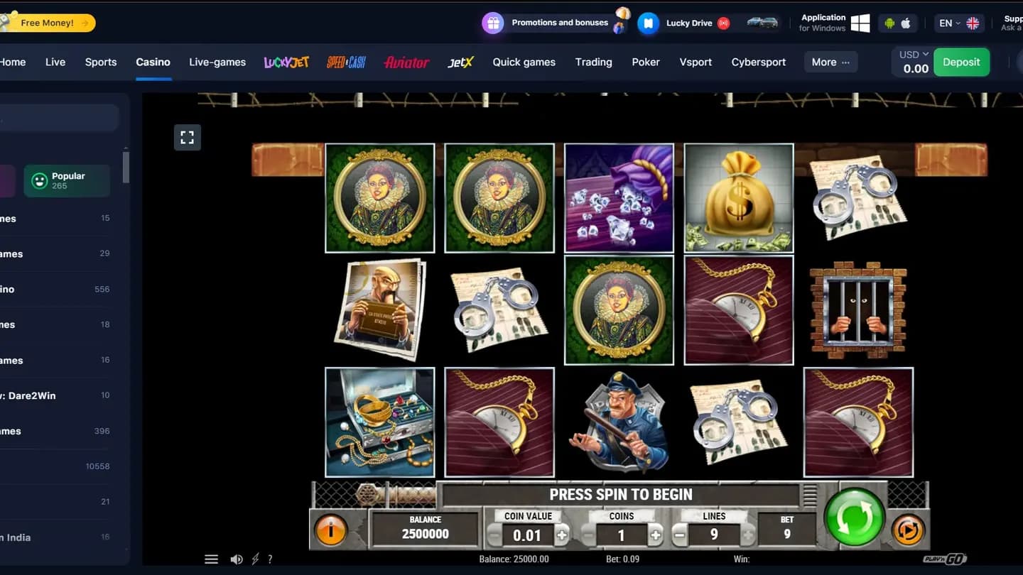 Cops'n'Robbers Millionaires Row at 1win