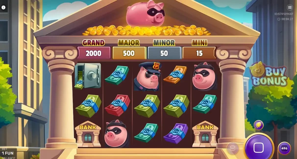 Gameplay with autobet in Gangsta Piggy Hold and Win