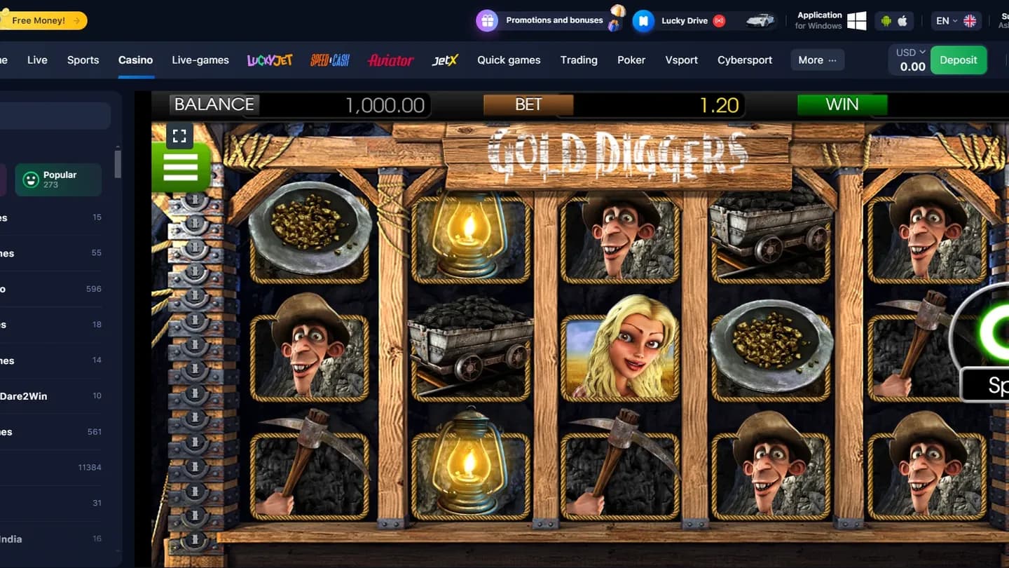 Gold Diggers at 1win