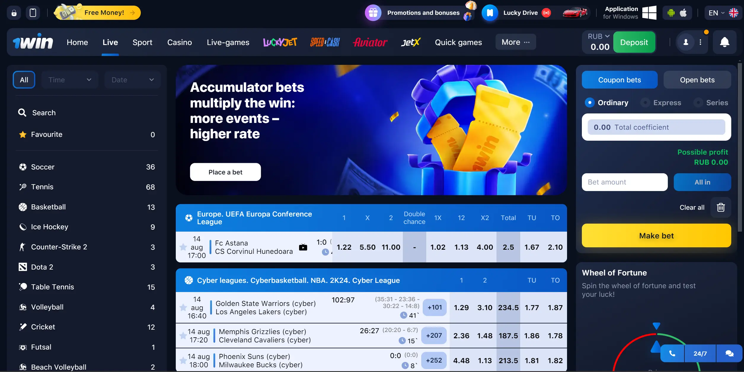 1win sports betting