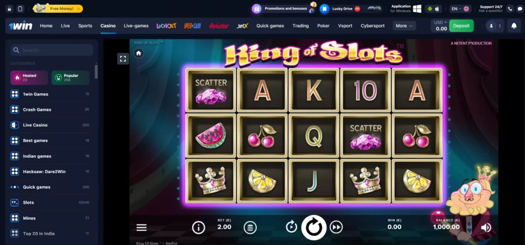 King of Slots at 1Win King of Slots at 1Win