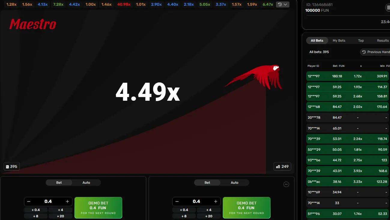 Parrot Flight in Maestro Parrot Flight in Maestro