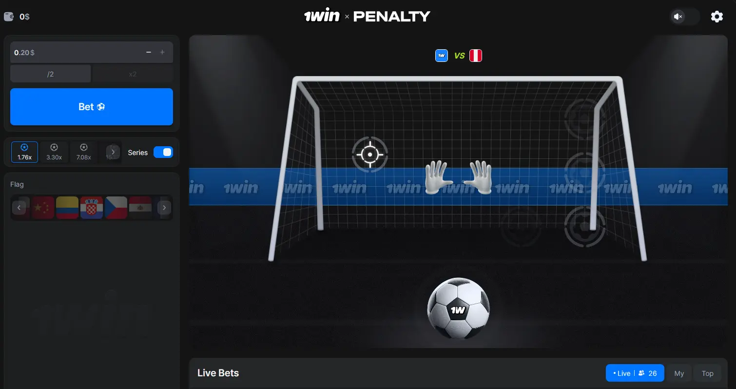 1Win Penalty Gameplay