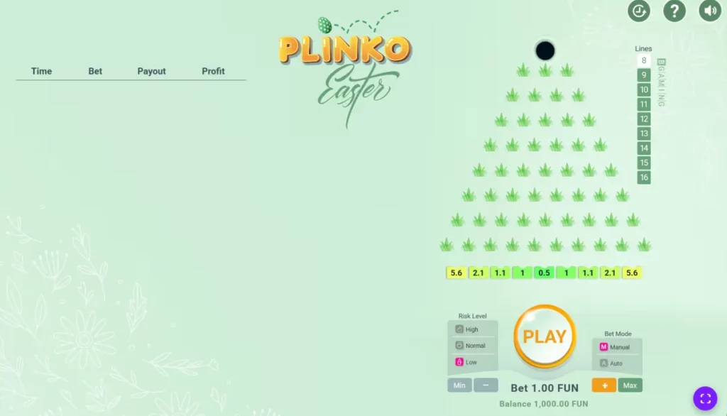 Easter Plinko Interface