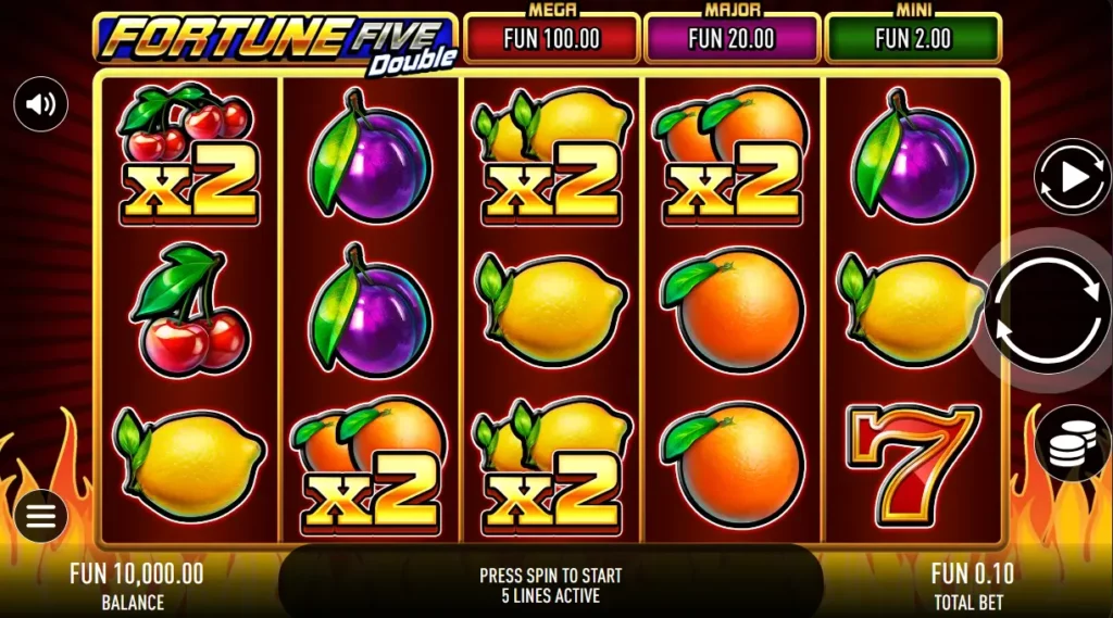 Fortune Five Double Main Page Interface Fortune Five Double Main Page Interface