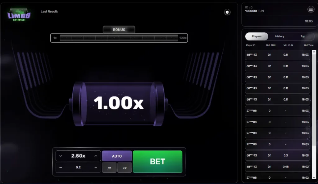 Limbo Crash Interface