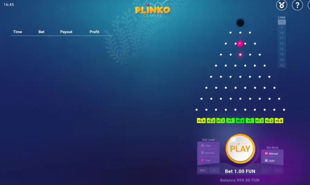 Plinko Gameplay