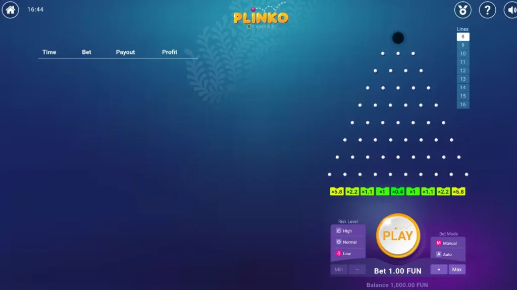 Plinko Interface