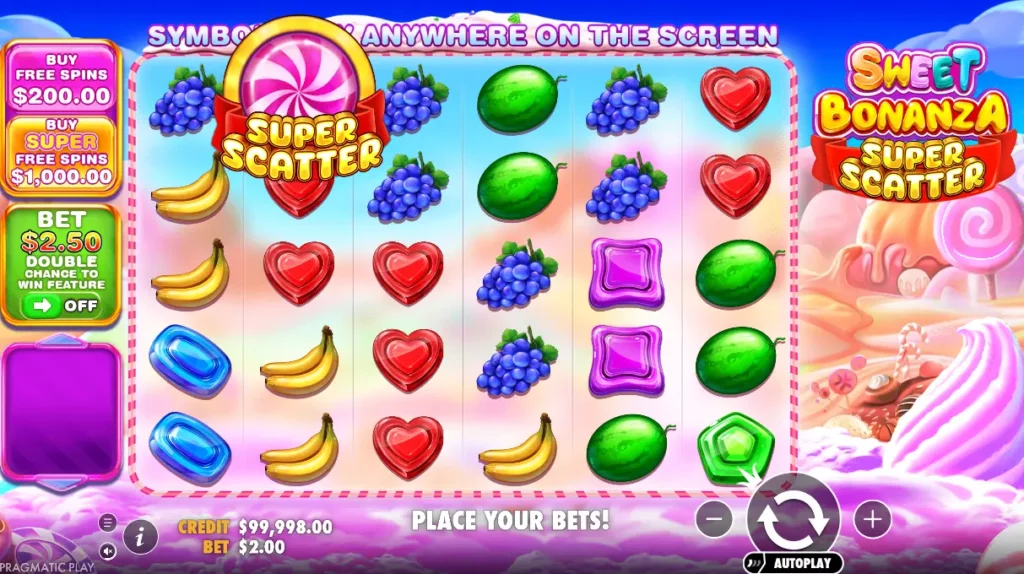 Sweet Bonanza Super Scatter Gameplay