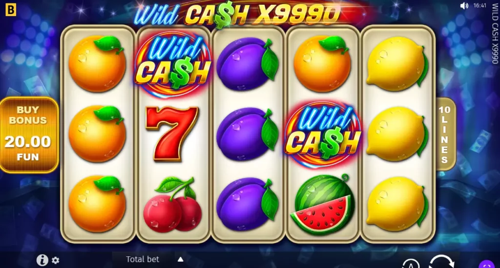 Wild Cash x9990 Interface